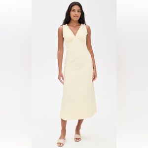 NWT WAYF Midi Dress in Straw Yellow. Size Small